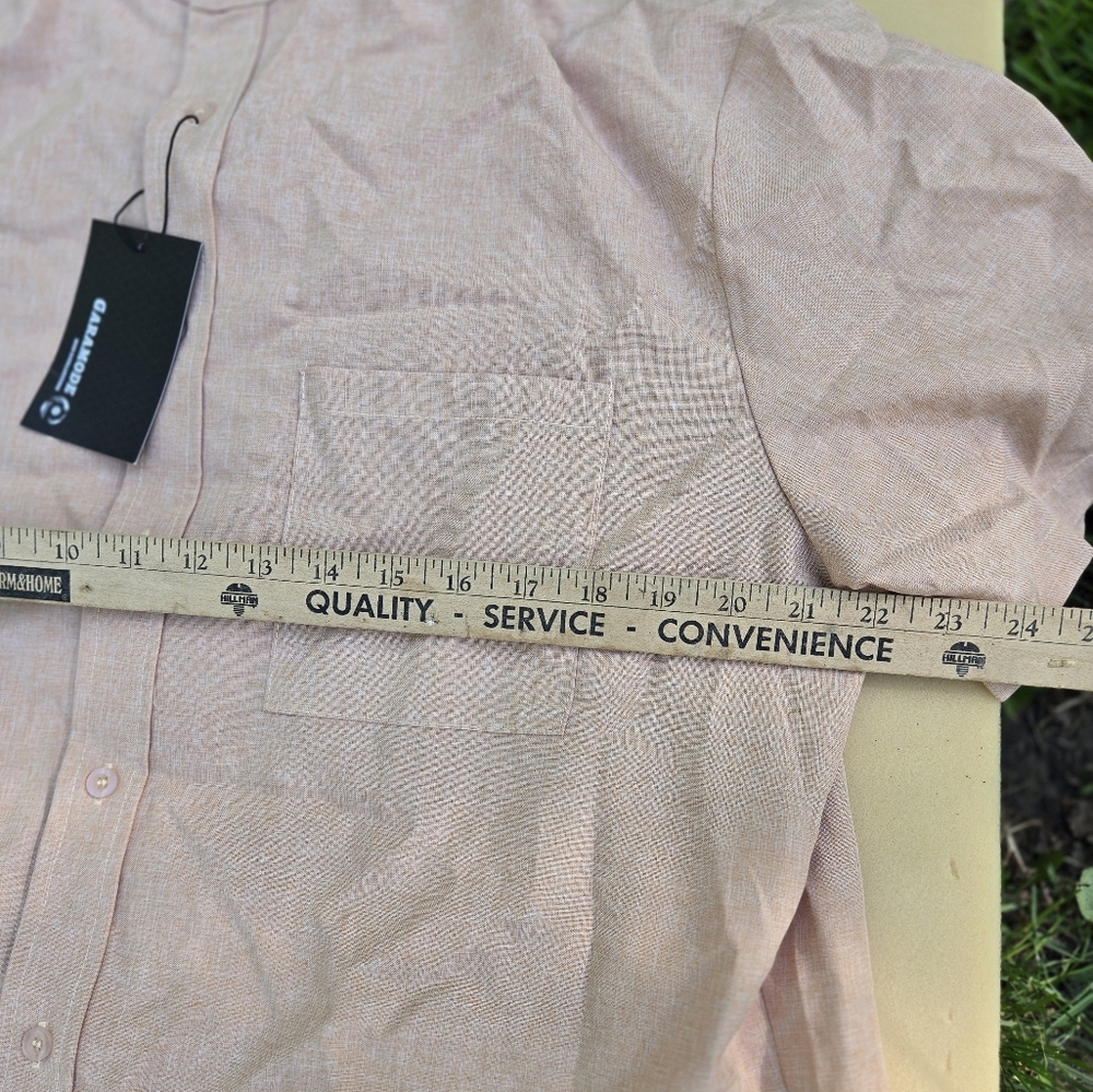 NWT Garamode Mens Tan/ Cream Colored Button Down Shirt Size XL - Picture 7 of 7
